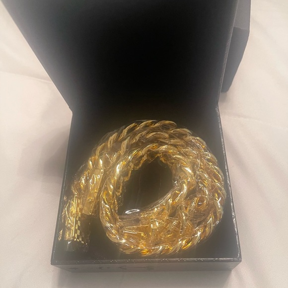 New Gold Cuban Link Necklace 16” and Bracelet Set 7” - Picture 1 of 3